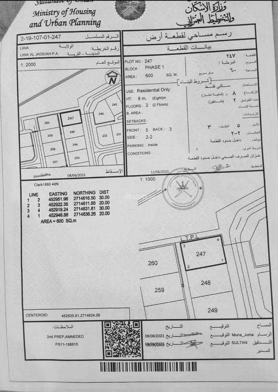 أرض سكنية للبيع في ليوا، الباطنة