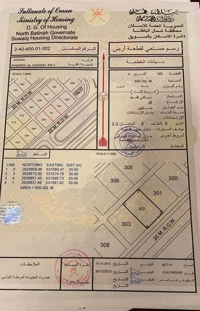 ارض سكنية  للبيع في السويق، الباطنة - أرض سكنية للبيع في السويق، الباطنة