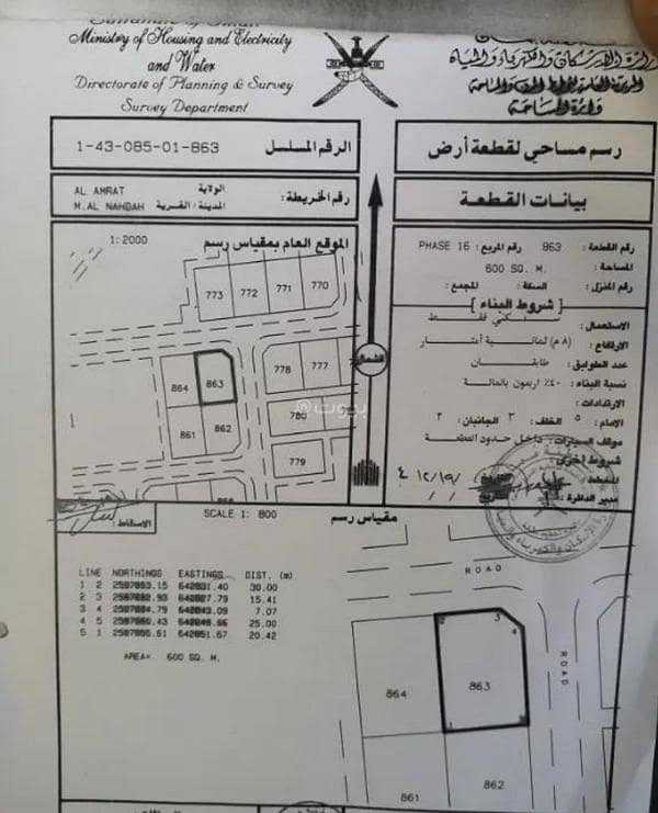 أرض سكنية للبيع في المعرة، مسقط أرض سكنية للبيع في المعرة، مسقط