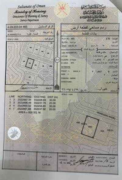 ارض سكنية  للبيع في نزوى، الداخلية - أرض سكنية للبيع في نizwa، الداخلية