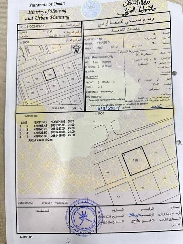 أرض سكنية للبيع في صحار، الباطنة