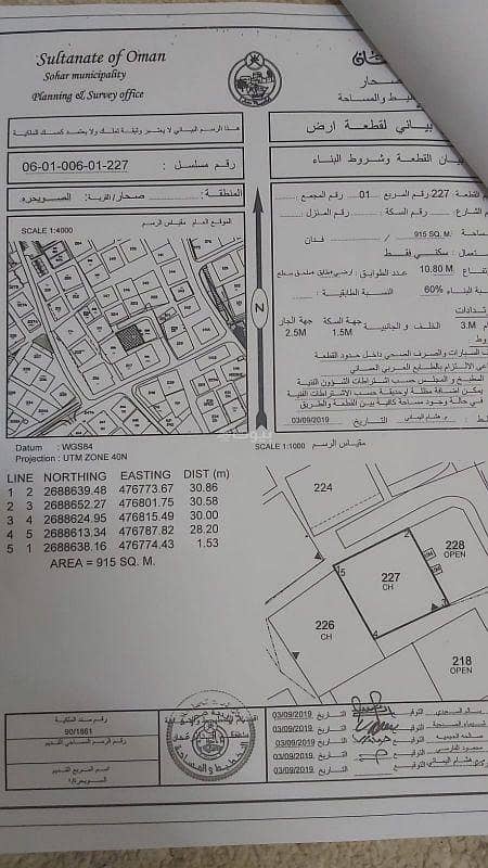 أرض سكنية للبيع في صحار، الباطنة