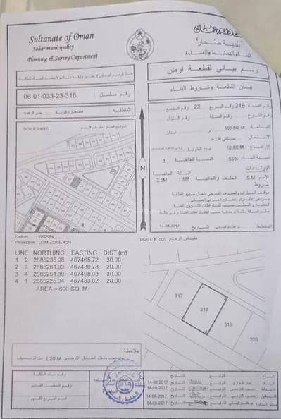 ارض سكنية  للبيع في صحار، الباطنة - أرض سكنية للبيع في صحار، الباطنة