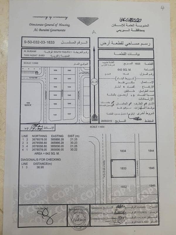 أرض سكنية للبيع في البريمي