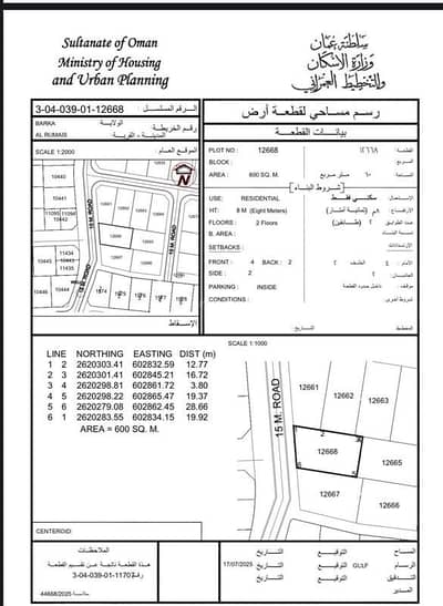 ارض سكنية  للبيع في بركاء، الباطنة - أرض سكنية للبيع في بركة، الباطنة
