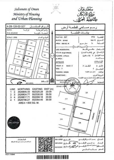 ارض سكنية  للبيع في نزوى، الداخلية - أرض سكنية للبيع في نزوى، الداخلية