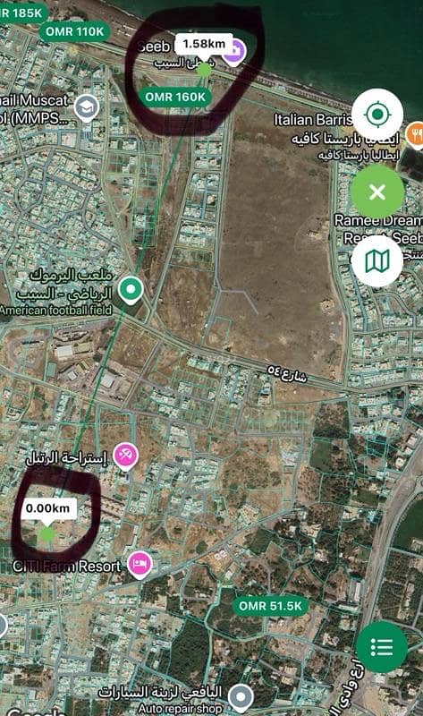 أرض سكنية للإيجار في السيب، مسقط