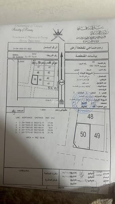 ارض سكنية  للبيع في بركاء، الباطنة - أرض سكنية للبيع في بركة، الباطنة
