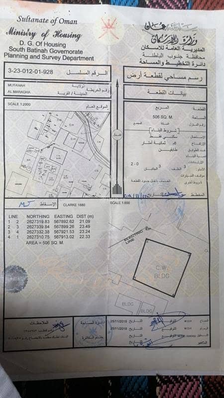 أرض سكنية للبيع في المصنعة، الباطنة