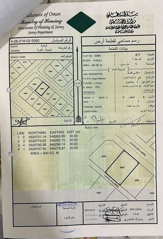 أرض سكنية للبيع في نزوى، الداخلية