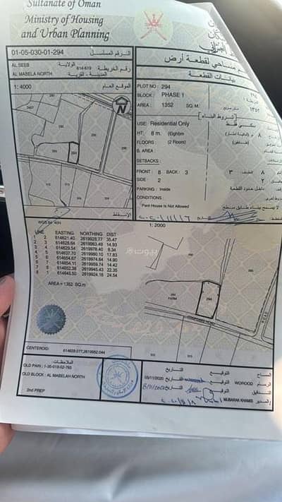Residential Land for Sale in Al Maabilah, Muscat - Residential Land For Sale in Al Maabilah, Muscat