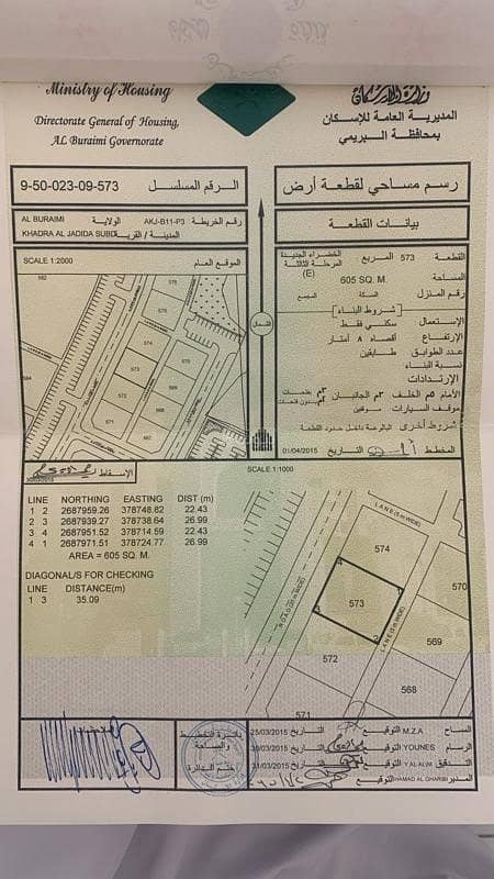 Residential Land For Sale in Al Buraimi