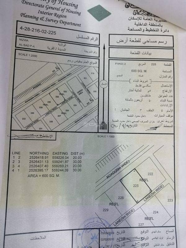 أرض سكنية للبيع في نزوى، الداخلية أرض سكنية للبيع في نزوى، الداخلية