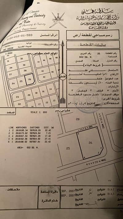 ارض سكنية  للبيع في بركاء، الباطنة - أرض سكنية للبيع في بركة، الباطنة