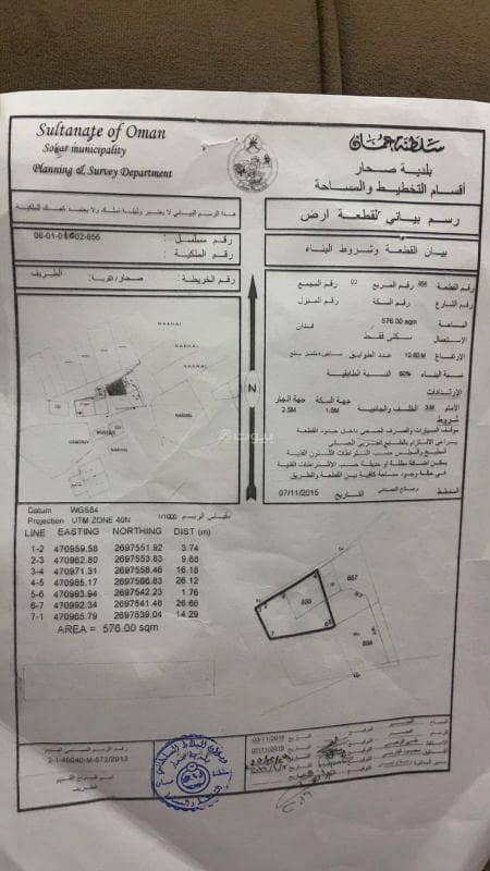 أرض سكنية للبيع في صحار، الباطنة أرض سكنية للبيع في صحار، الباطنة