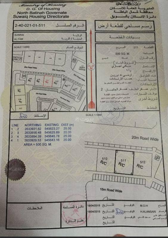 أرض سكنية للبيع سويق، الباطنة