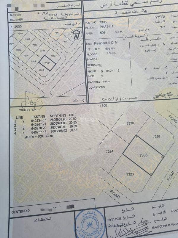 أرض سكنية للبيع في بوشر، مسقط أرض سكنية للبيع في بوشر، مسقط