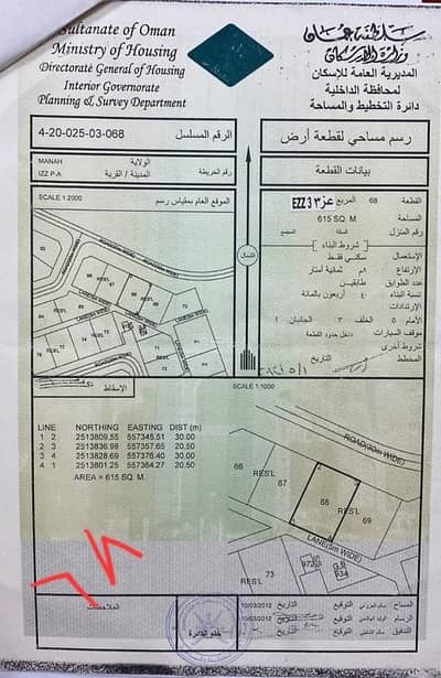 ارض سكنية  للبيع في منح، الداخلية - أرض سكنية للبيع في مناة، الداخلية