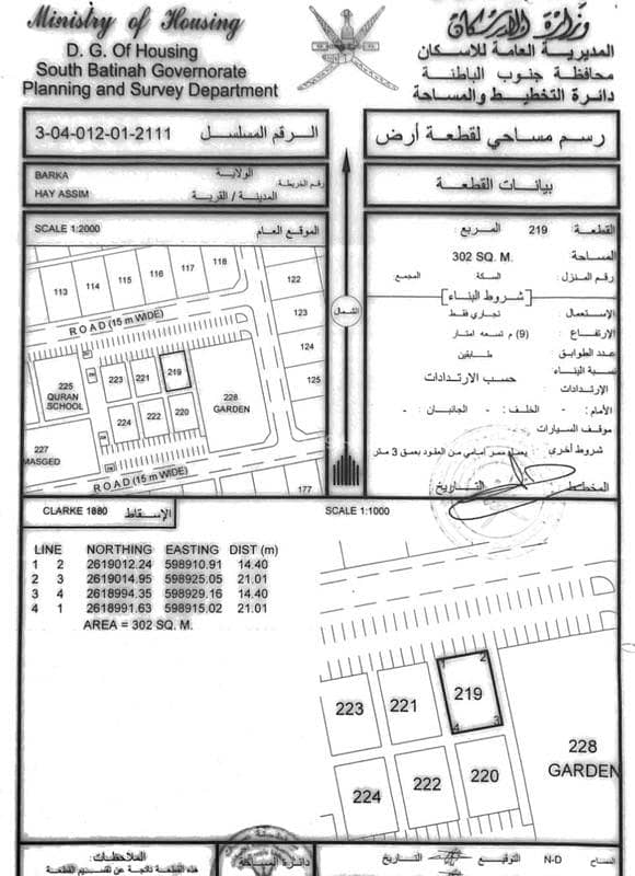 أرض سكنية للبيع في بركة، الباطنة
