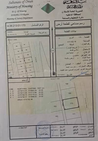 ارض سكنية  للبيع في سمائل، الداخلية - أرض سكنية للبيع في سُمَيْل، محافظة الداخلية