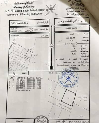 ارض سكنية  للبيع في المصنعة، الباطنة - أرض سكنية للبيع في المسنى، الباطنة