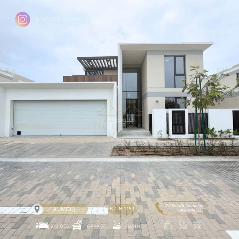 5 Bedrooms Villa For Rent The Wave (Almouj) Muscat