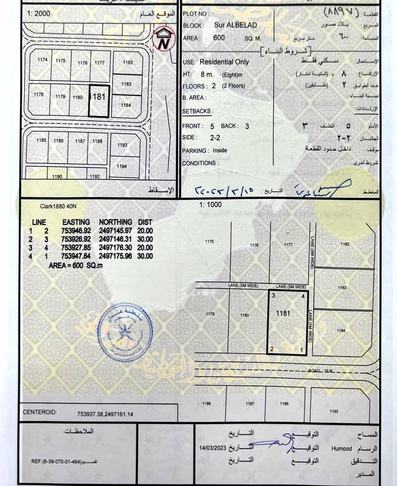أرض سكنية للبيع في صور، الشرقية أرض سكنية للبيع في صور، الشرقية