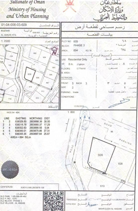 Residential Land For Sale in Ansab, Muscat