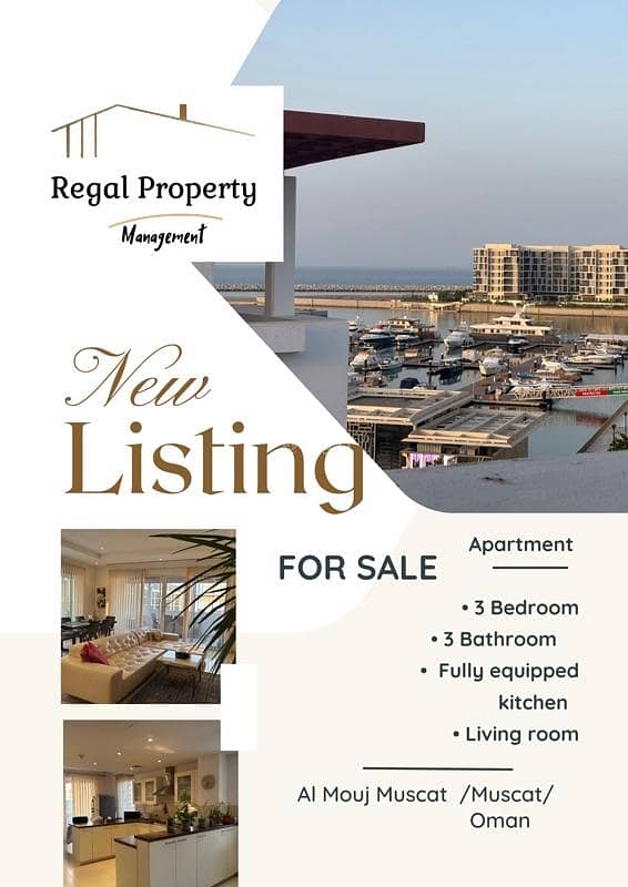 3 Bedrooms Apartment For Sale The Wave (Almouj) Muscat