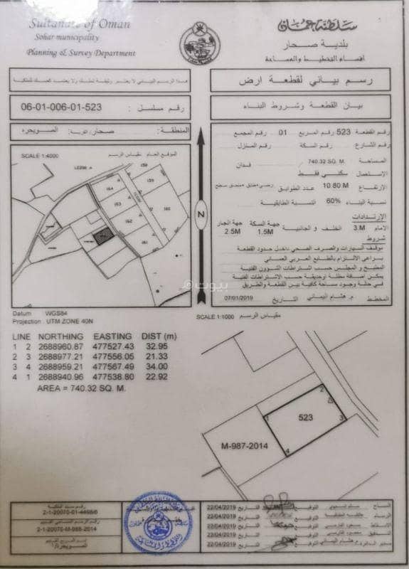 أرض سكنية للبيع في صحار، الباطنة أرض سكنية للبيع في صحار، الباطنة