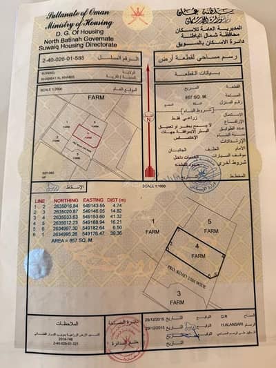 ارض سكنية  للبيع في السويق، الباطنة - أرض سكنية للبيع في السويق، الباطنة