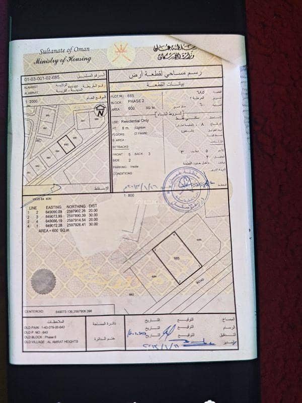أرض سكنية للبيع في العمارات، مسقط أرض سكنية للبيع في العمارات، مسقط