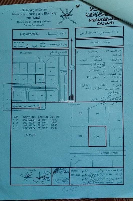 أرض سكنية للبيع في البريمي