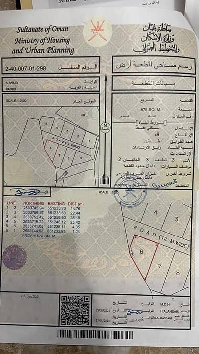 ارض سكنية  للبيع في السويق، الباطنة - أرض سكنية للبيع في السويق، الباطنة