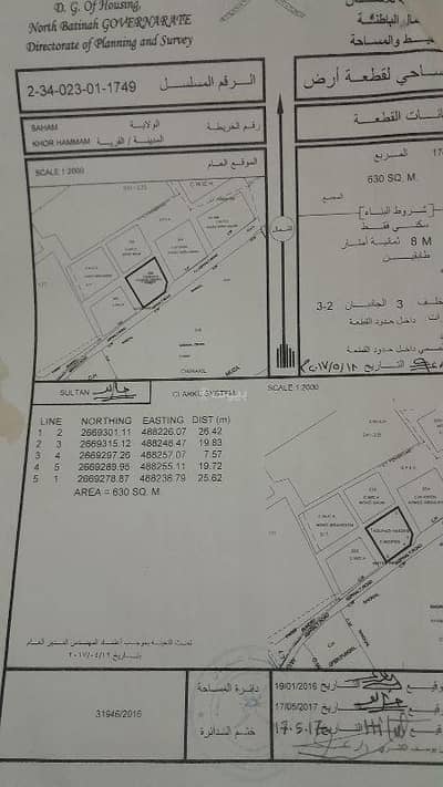 ارض سكنية  للبيع في صحم، الباطنة - أرض سكنية للبيع في صحم، الباطنة