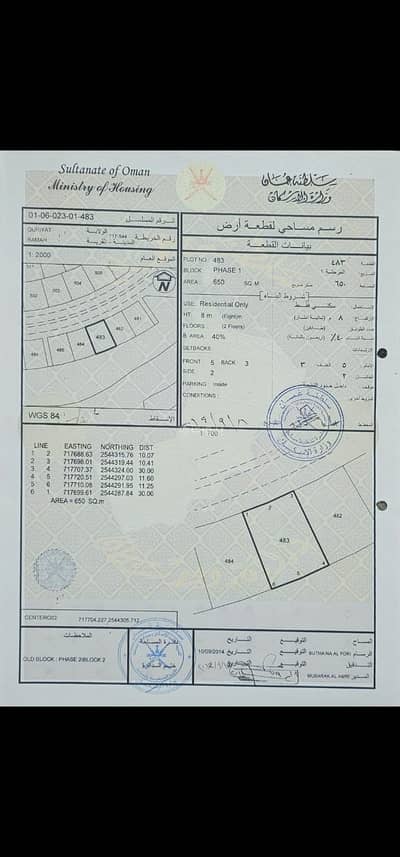 Residential Land for Sale in Qurayyat, Muscat - Residential Land For Sale in Qurayyat, Muscat