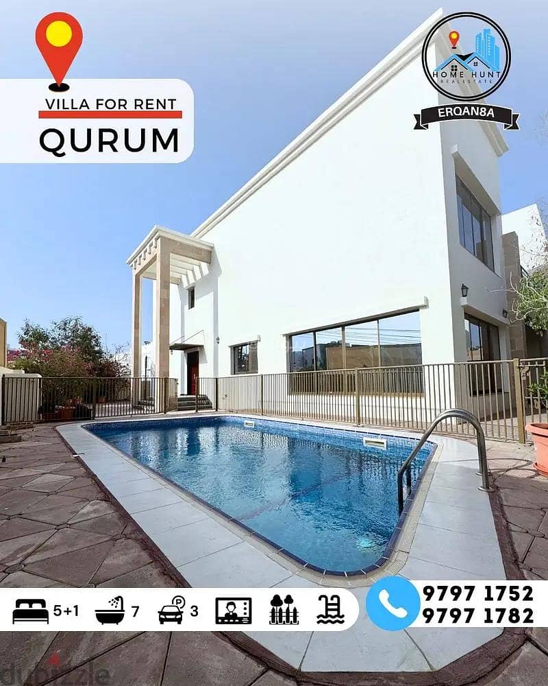 6 Bedrooms Villa For Rent in Qurum, Muscat