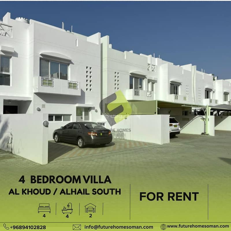 4 Bedrooms Villa For Rent in Al Khoud, Muscat