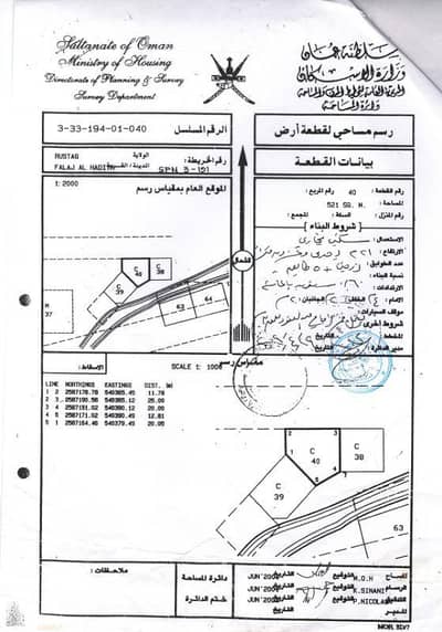 ارض سكنية  للبيع في الرستاق، الباطنة - أرض سكنية للبيع في الرستاق، الباطنة