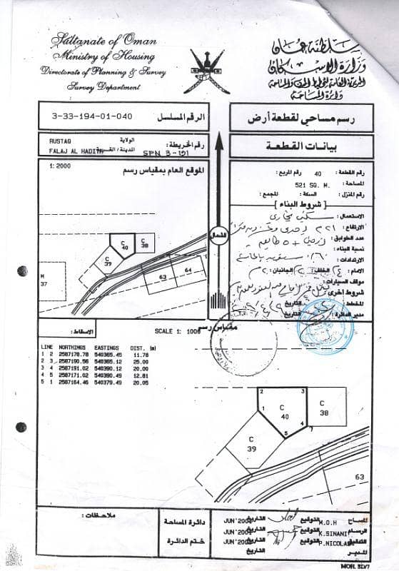 أرض سكنية للبيع في الرستاق، الباطنة