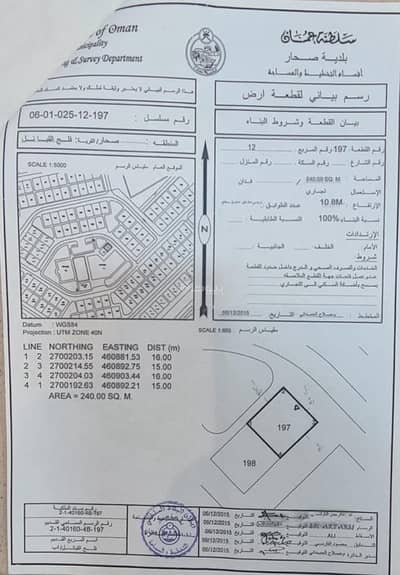 ارض سكنية  للبيع في صحار، الباطنة - أرض سكنية للبيع في صحار، الباطنة