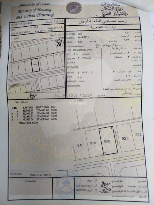 أرض سكنية للبيع في لوى، الباطنة أرض سكنية للبيع في لوى، الباطنة