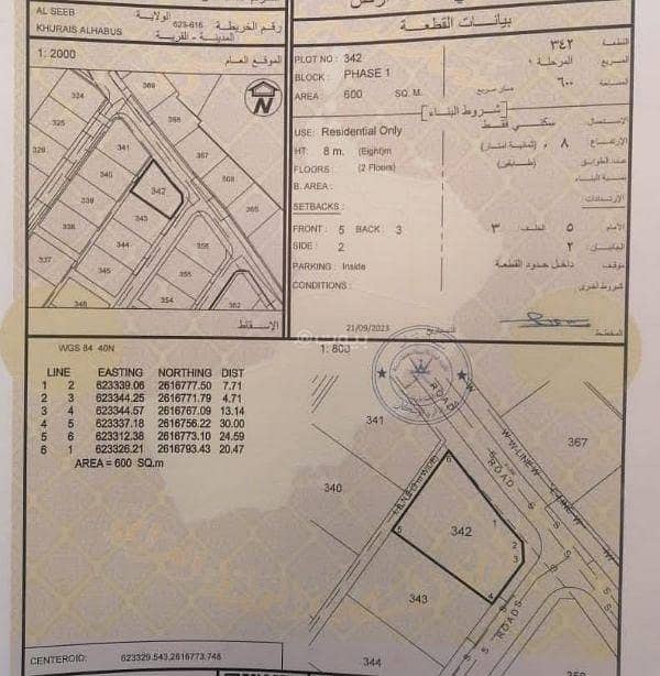 أرض سكنية للبيع في الخلي، مسقط أرض سكنية للبيع في الخلي، مسقط