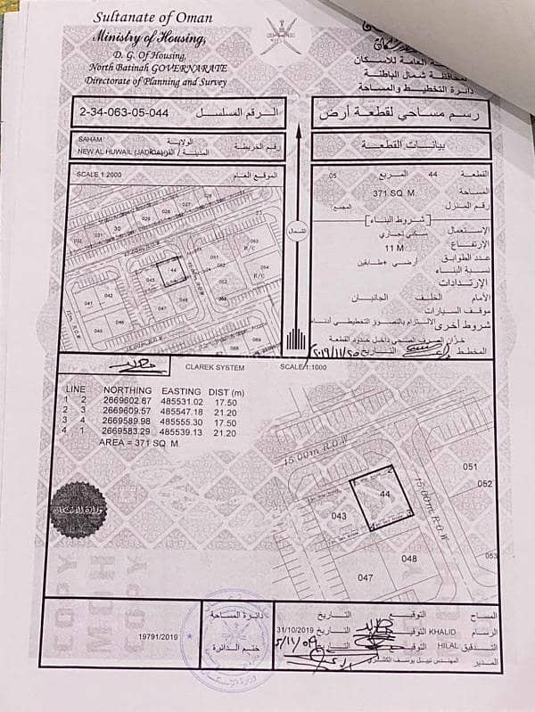 أرض سكنية للبيع في صحم، الباطنة