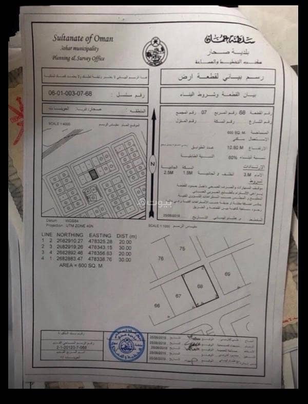 أرض سكنية للبيع في صحار، الباطنة أرض سكنية للبيع في صحار، الباطنة