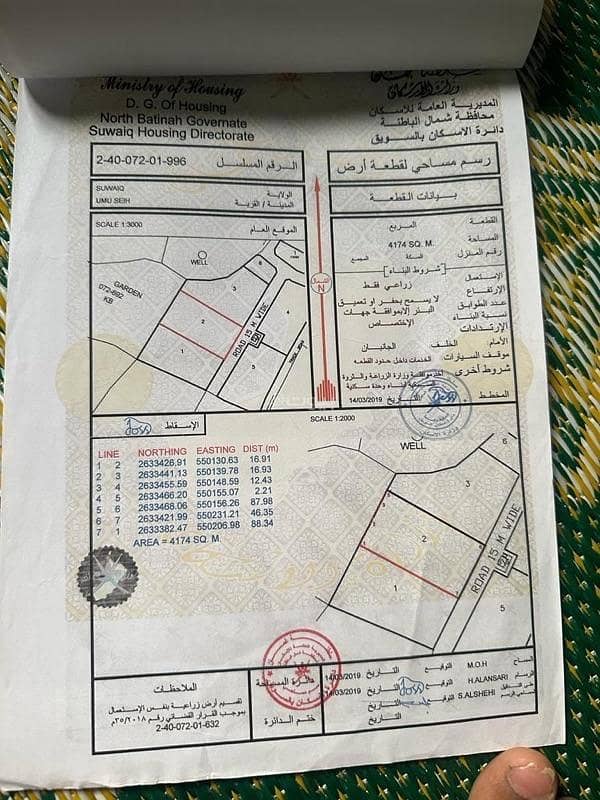 أرض سكنية للبيع في السويق، الباطنة أرض سكنية للبيع في السويق، الباطنة