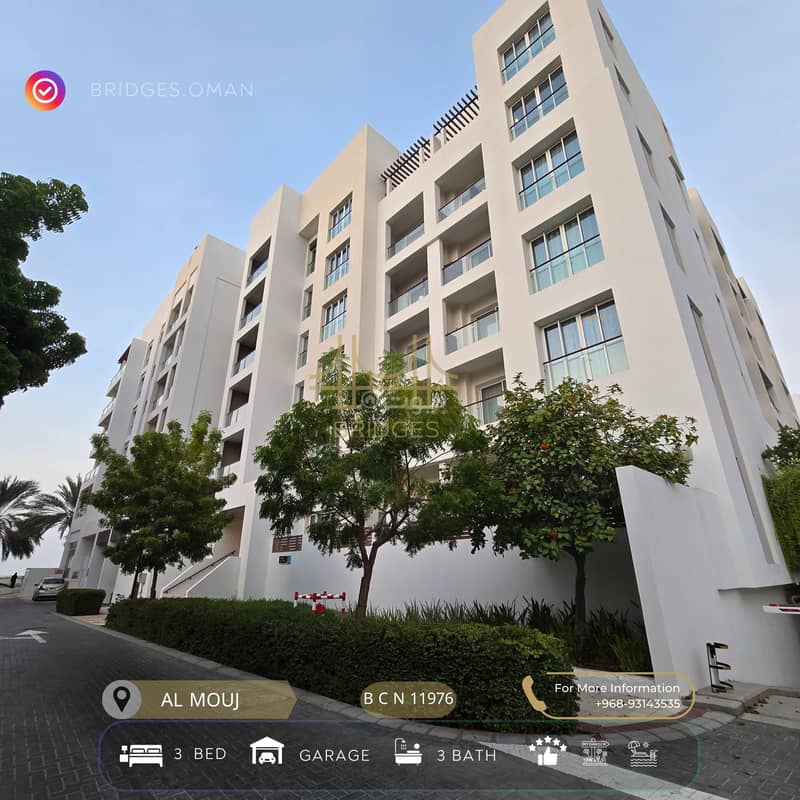 3 Bedroom Apartment For Rent The Wave (Almouj) Muscat