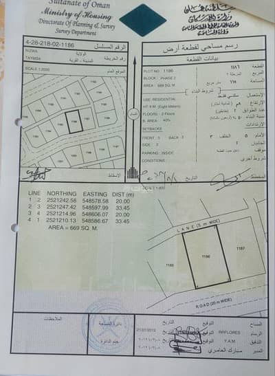 ارض سكنية  للبيع في نزوى، الداخلية - أرض سكنية للبيع في نزو، الداخلية