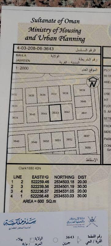 Residential Land for Sale in Bahla, Al Dakhiliya - Residential Land For Sale in Bahla, Al Dakhiliya