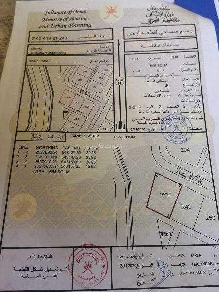 أرض سكنية للبيع في السويق، الباطنة